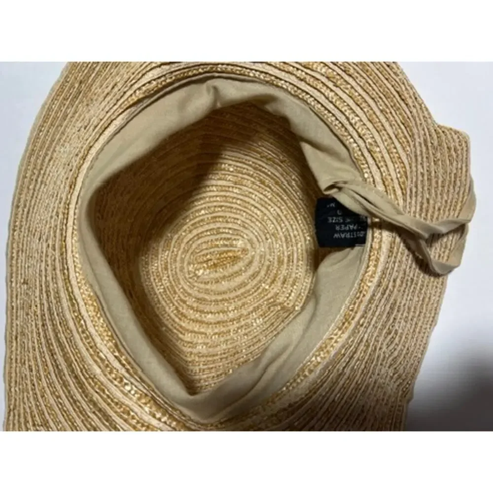 C.C Exclusives Women's Wide Brim Straw Sun Hat Beige Natural One Size Boho